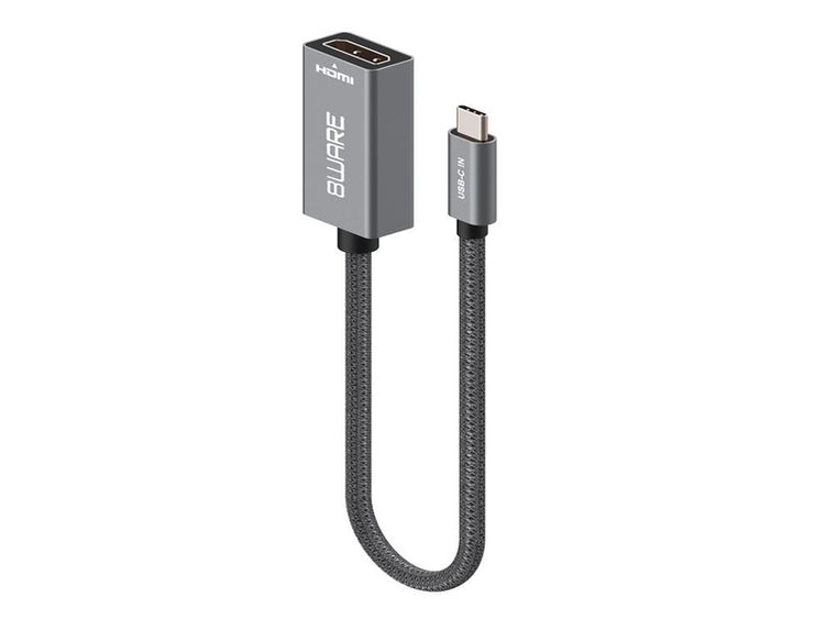 8ware 10cm USB-C to HDMI Male-Female Adapter Converter Cable Retail Pack for PC Laptop iPad MacBook Pro/Air Surface Dell XPS to Monitor Projector TV
