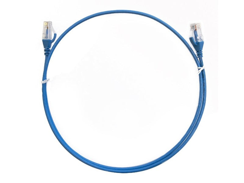 8ware CAT6 Ultra Thin Slim Cable 5m - Blue Color Premium RJ45 Ethernet Network LAN UTP Patch Cord 26AWG for Data