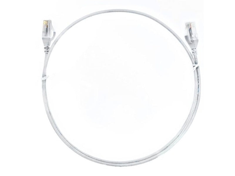 8ware CAT6 Ultra Thin Slim Cable 3m / 300cm - White Color Premium RJ45 Ethernet Network LAN UTP Patch Cord 26AWG for Data