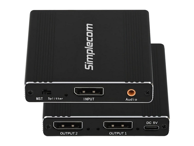 Simplecom CM214 DisplayPort Splitter 1 IN 2 OUT MST Hub for Dual Extended Screens 4K DP 1.4
