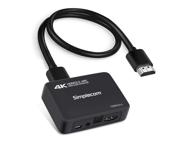 Simplecom CM423v3 HDMI 2.0 Audio Extractor Optical SPDIF + 3.5mm Stereo with ARC 4K@60Hz