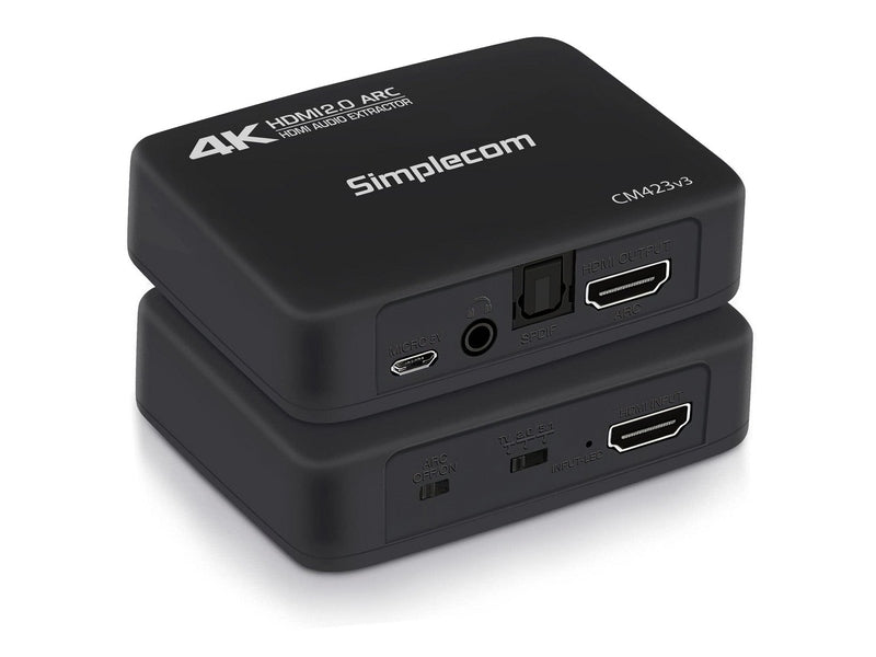 Simplecom CM423v3 HDMI 2.0 Audio Extractor Optical SPDIF + 3.5mm Stereo with ARC 4K@60Hz