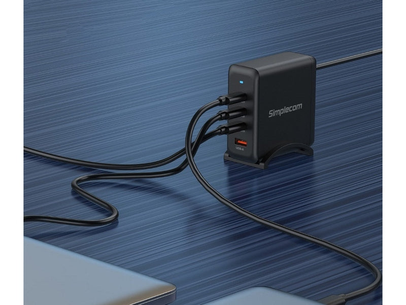Simplecom CU400 4-Port PD 100W GaN Fast Charger 3xUSB-C + USB-A for Phone Tablet Laptop
