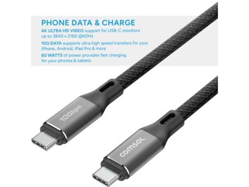 2m 10Gbps USB-C to USB-C Cable Black - CC1020BK