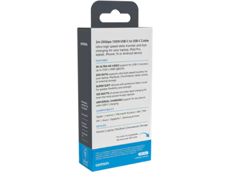 2m 20Gbps 100W USB-C to USB-C Cable - CC2020BK