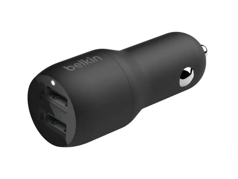 Belkin BoostCharge 24W Dual USB Car Charger + USB-C Cable Black