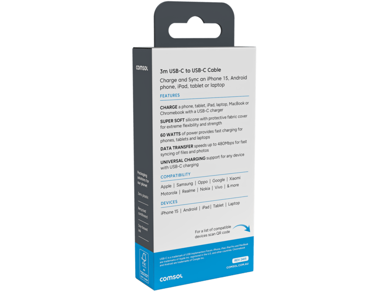 3m USB-C to USB-C Cable - Black