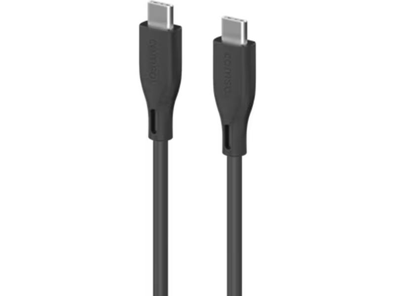 COMSOL 1.2M USB-C TO USB-C SUPER SOFT SILICONE CHARGE & SYNC CABLE, BLACK - CCSS12BK