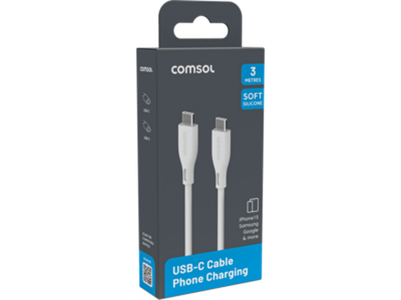 3m USB-C to USB-C Silicone Cable White - CCSS30WH