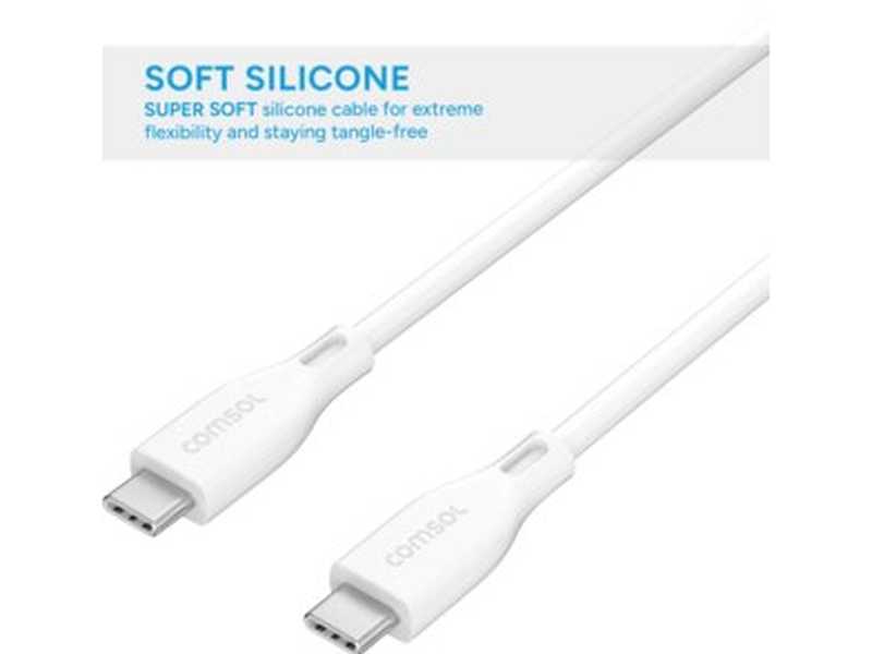 3m USB-C to USB-C Silicone Cable White - CCSS30WH