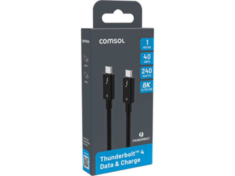Comsol 1m Intel Certified Thunderbolt 4 240W USB-C to USB-C Cable - CCTB401