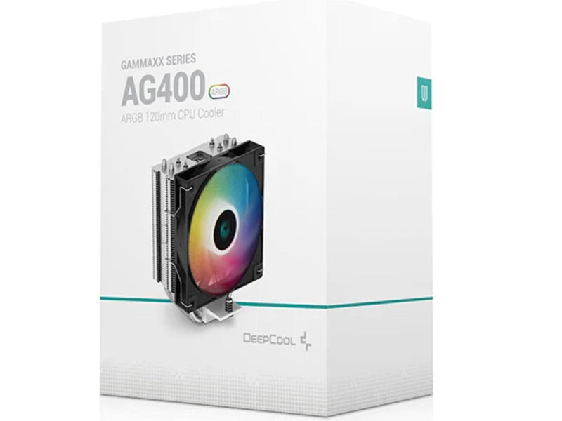 DeepCool AG400 ARGB Single Tower CPU Cooler, TDP 220W, 120mm Static ARGB Fan, 4 Direct-Touch Copper Heat Pipes,LGA1851/1700/1200/115X/AM5/AM4