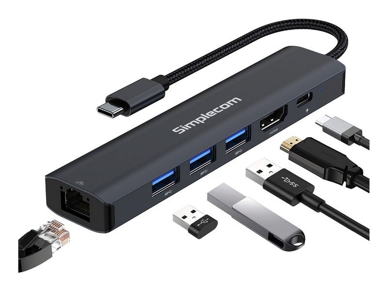 Simplecom CHN560 USB-C SuperSpeed 6-in-1 Multiport Adapter Docking Station