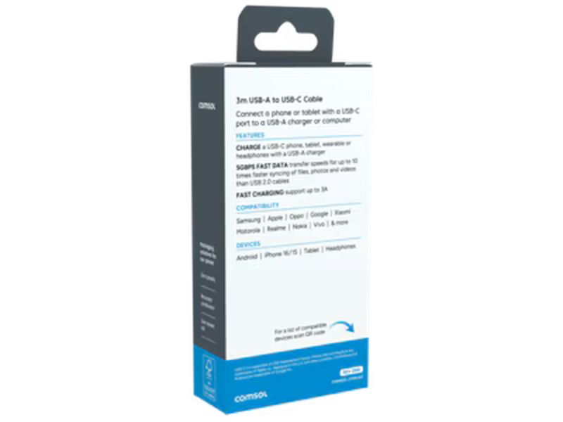 3m USB-A to USB-C 5Gbps Cable - CMAM30BK