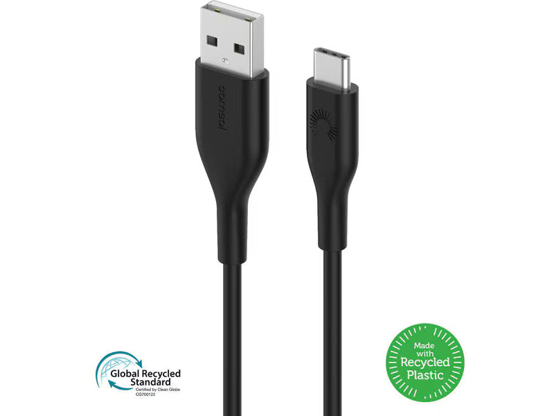1.2m GRS Certified USB-A to USB-C Cable, Black - CMGR12BK