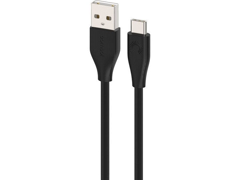 1m USB-A to USB-C Stripe Line Cable Black - CMSL01BK