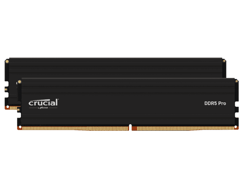 Crucial Pro 32GB 2x16GB DDR5 UDIMM 6000MHz CL48 Black Heat Spreader Memory