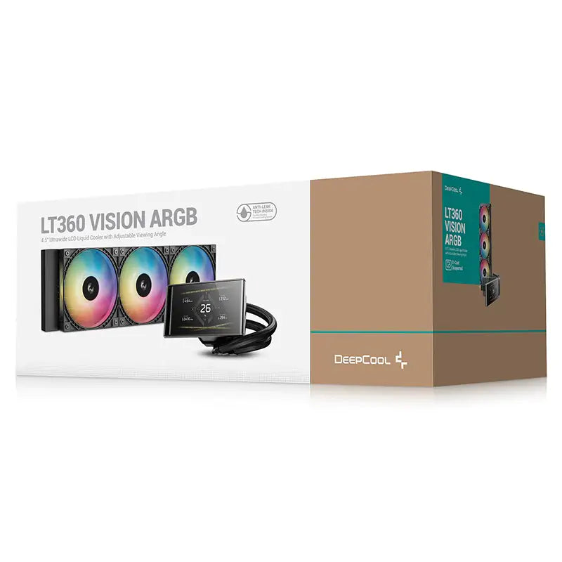 DeepCool LT360 VISION ARGB 360mm 4.5" IPS LCD AIO Liquid CPU Cooler