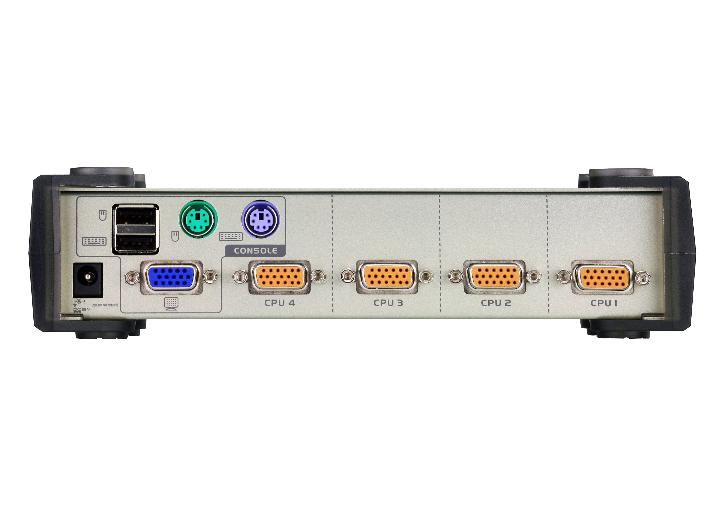 Aten Desktop KVM Switch 4 Port Single Display VGA, 4x Custom KVM Cables Included