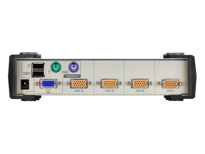 Aten Desktop KVM Switch 4 Port Single Display VGA, 4x Custom KVM Cables Included