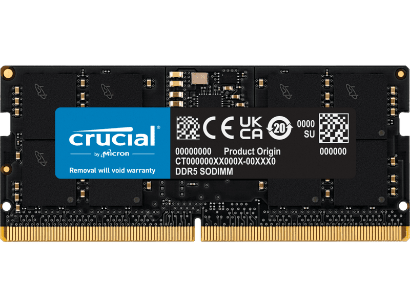 Crucial 16GB 1x16GB DDR5 SODIMM 5200MHz C42 1.1V Notebook Memory