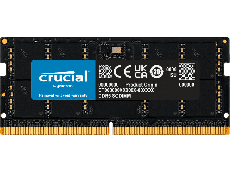 Crucial 32GB 1x32GB DDR5 SODIMM 5200MHz CL42 1.1V Notebook Memory