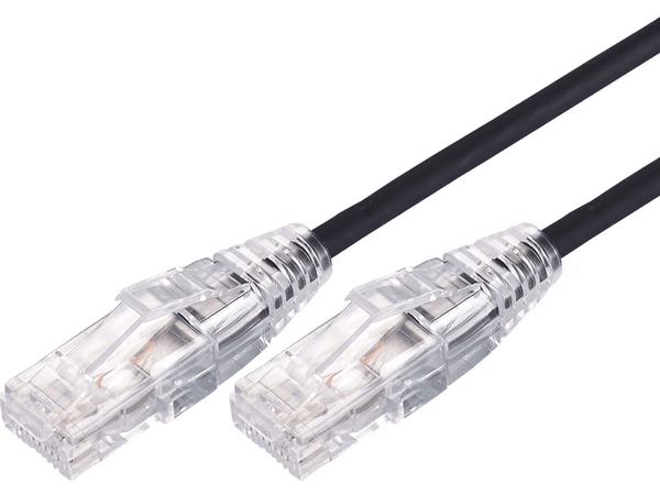 Comsol 1M 10GbE Ultra Thin Cat 6A UTP Snagless Patch Cable Black