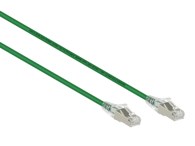 5m Green Ultra Thin CAT6A 10G F/UTP Ethernet Network Cable