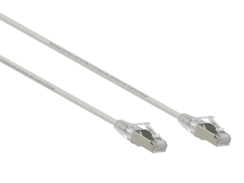 5m Grey Ultra Thin CAT6A 10G F/UTP Ethernet Network Cable