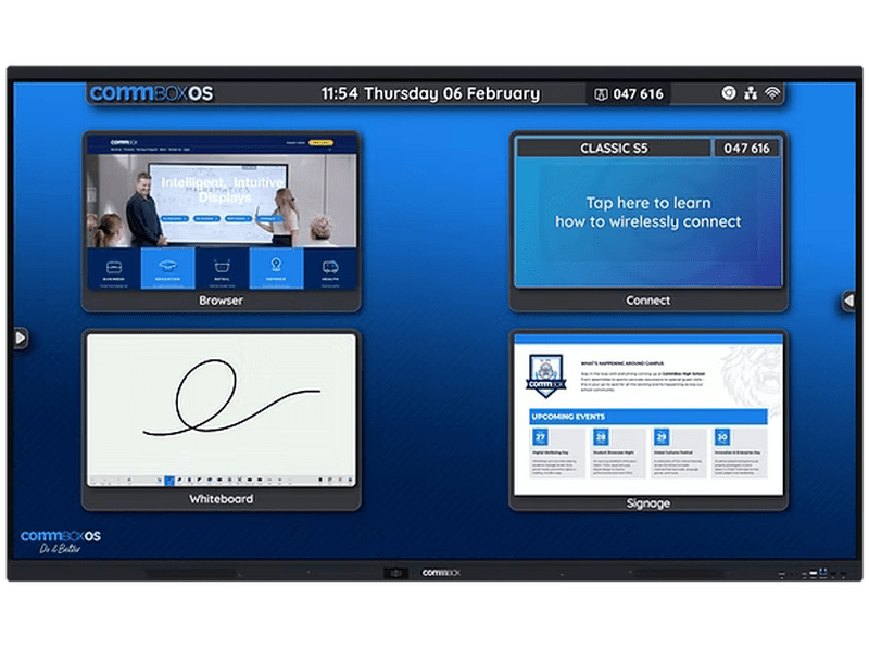 Commbox 75" S5 4K UHD Interactive Display, Android 14 5 Year Warranty
