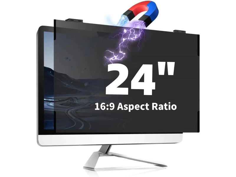 Computer Privacy Screen Filter 24" Monitor Privacy Screen Protector for 16:9 Aspect Ratio Monitor, Eye Protection Anti Glare Blue Light Screen Protector **Open Box, Brand New**