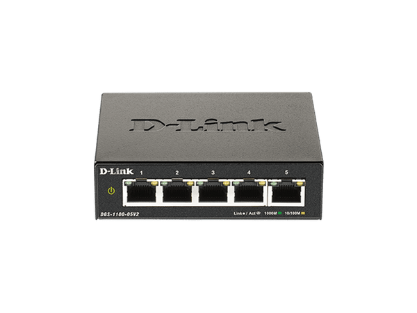 D-Link 5-Port Smart Managed Desktop Switch with 5 RJ45 Ports