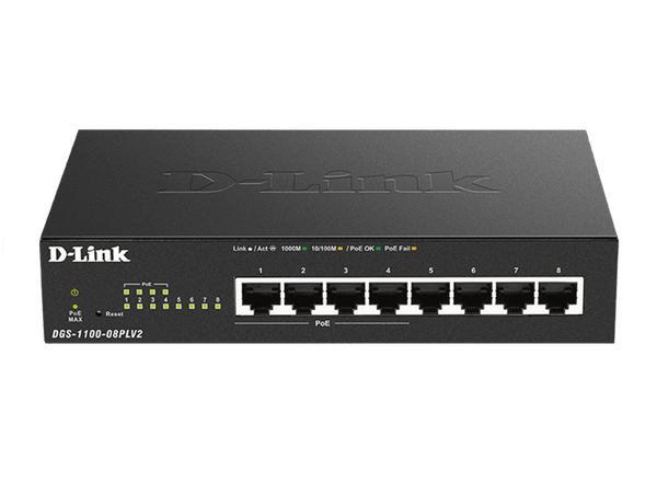 D-Link 8-Port Gigabit Smart Managed PoE Switch with 4 RJ45 and 4 PoE Ports