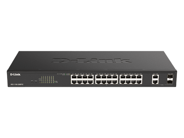 D-Link DGS-1100 26-Port Smart Managed Switch with 24 PoE and 2 Combo GE/SFP Ports