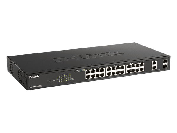 D-Link DGS-1100 26-Port Smart Managed Switch with 24 PoE and 2 Combo GE/SFP Ports