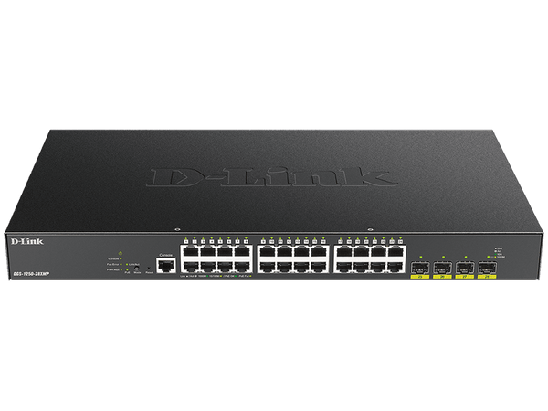 D-Link 28-Port 10-Gigabit Smart Managed PoE Switch with 24 PoE and 4 10G SFP+ Ports