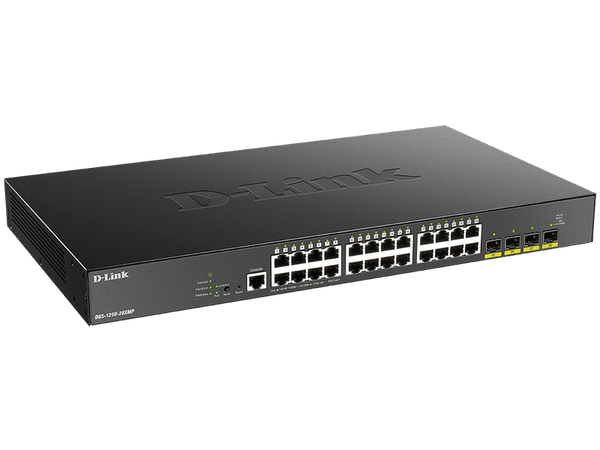 D-Link 28-Port 10-Gigabit Smart Managed PoE Switch with 24 PoE and 4 10G SFP+ Ports
