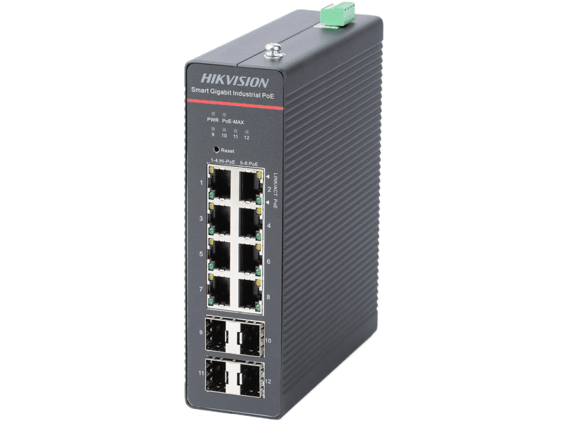 Hikvision 8 Port Gigabit Smart Managed Industrial POE Switch