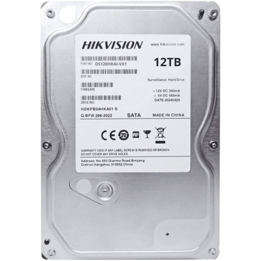 Hikvision DS120HKAI-VX1 12TB 3.5" 7200 rpm SATA Enterprise Surveillance Hard Drive
