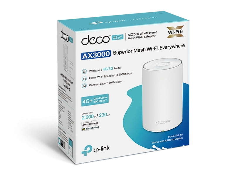 TP-Link Deco X50 4G+ AX3000 Whole Home Mesh WiFi 6 Gateway 1-pack