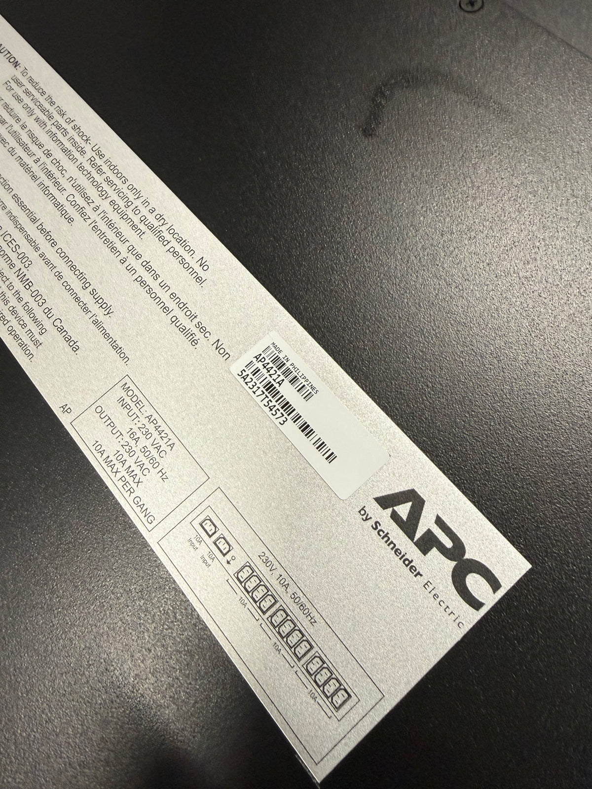 APC Electric NetShelter Automatic Transfer Switch 10A AP4421A **Used Like New**