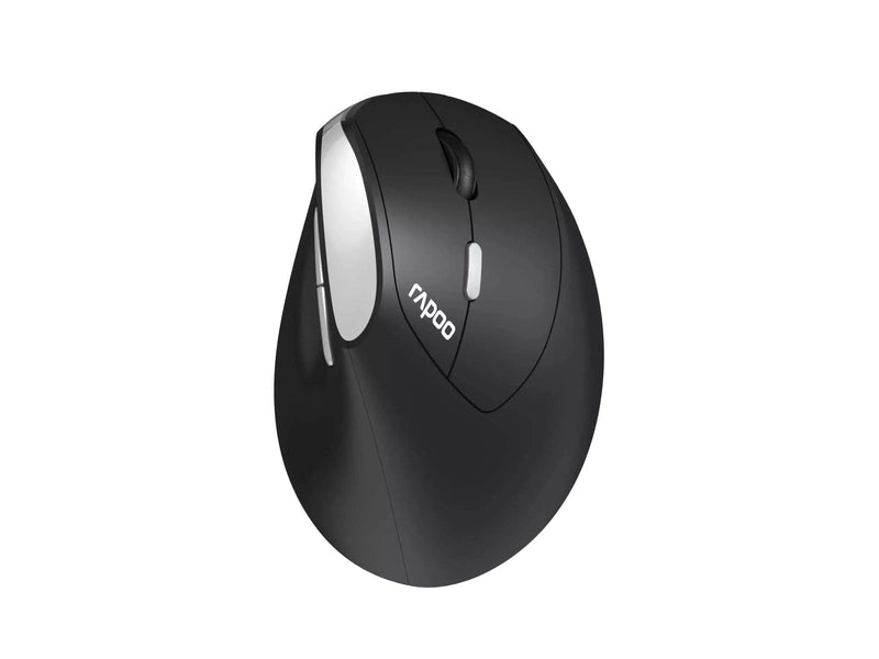 RAPOO EV250 Ergonomic Vertical Wireless Mouse 6 Buttons 800/1200/1600 DPI Optical Silent Click Mice - Black Renamed from MV20