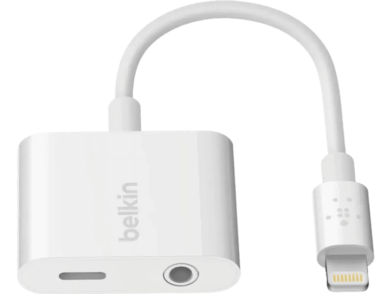 Belkin Lightning to 3.5mm Audio Adapter with Charge RockStar White