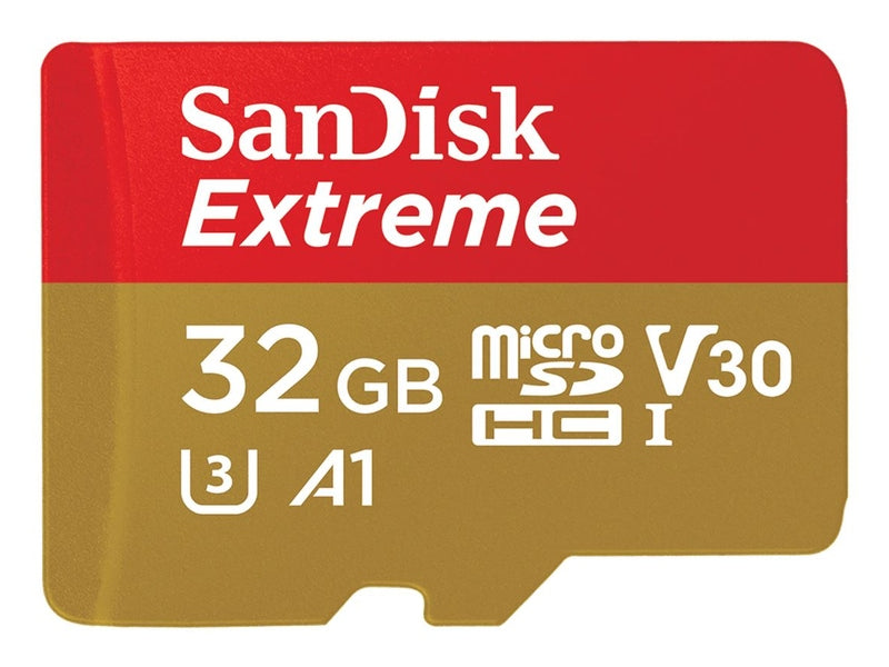 SanDisk Extreme 32GB microSD SDHC V30 U3 C10 A1 UHS-1 100MB/s R 60MB/s W 4x6 SD Adaptor Android Smartphone Action Camera Drones >16GB