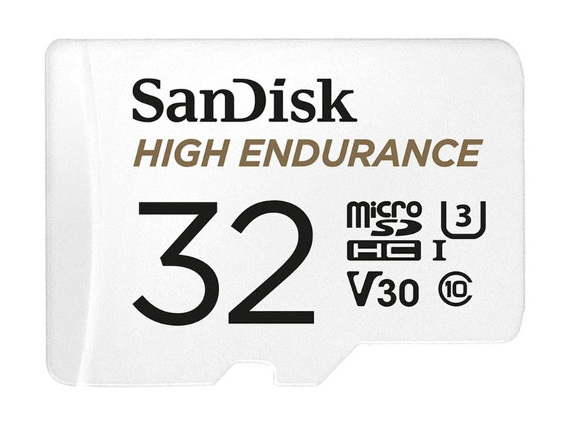 SanDisk 32GB High Endurance microSDHC™ Card SQQNR 2,500 Hrs UHS-I C10 U3 V30 100MB/s R 40MB/s W SD adaptor 2Y