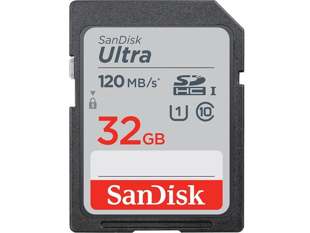 SanDisk Ultra 32GB SDHC SDXC UHS-I Memory Card 120MB/s Full HD Class 10 Speed Shock Proof Temperature Proof Water Proof X-ray Proof Digital Camera