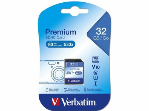 Verbatim SDHC 32GB (Class 10) Up to 45MB/Sec 300X read speed