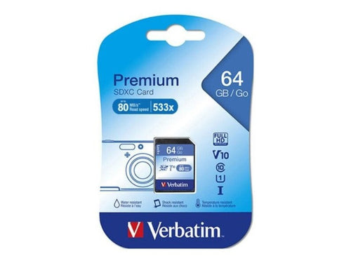 Verbatim SDXC 64GB (Class 10 UHS-I) Up to 45MB/Sec 300X read speed