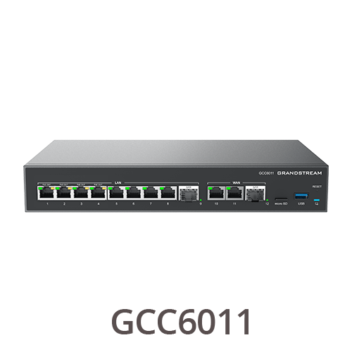 Grandstream GCC6011 UC + Networking Convergence Solutions, 2 x 2.5 Gigabit SFP port and 10 x Gigabit Ethernet ports