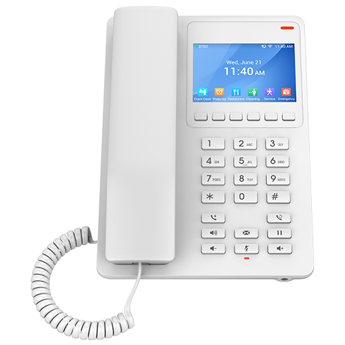 Grandstream GHP630W Desktop Hotel Phone 3.5 Color LCD PoE Dual Band Wifi 6 White